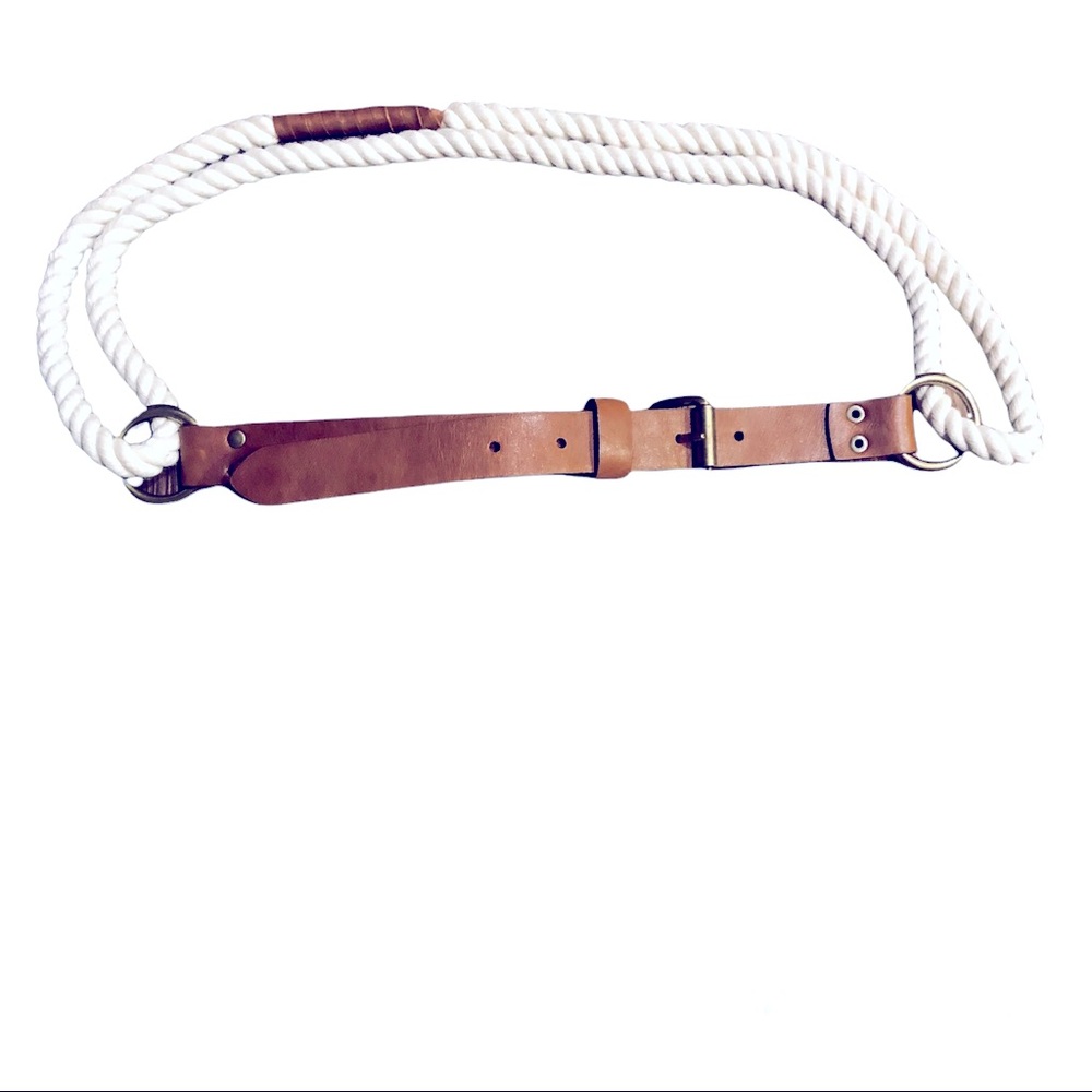 TARGET | White Double Rope w/ Brown Buckle Belt | Sz. L/XL